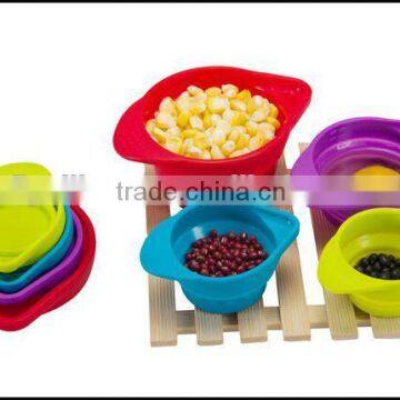 Heat resistant collapsible silicone measuring set cups food bowl