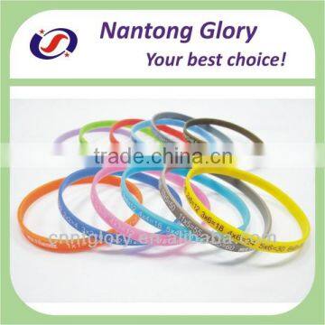 custom multiplication table thin silicone wristbands