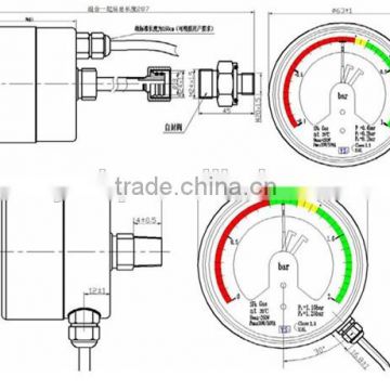 stainless steel electro connecting temperature compensation pressure gauge