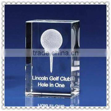 Engraving 3D Laser Crystal Cube For Golf Sports Souvenir