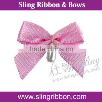 Pink Satin Ribbon Bow, Polyester Ribbon Bow, Lingerie satin bows