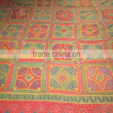 BEDCOVER STONE WASHED PATCH WORK QUILT TEXTILE