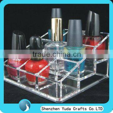 fashionable design durable custom made clear acrylic/plexiglass/lucite cosmetic nail polish display stand imported material