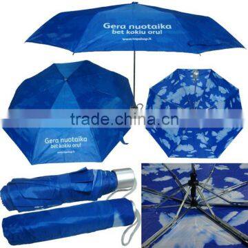 3 folding double layers blue sky printing umbrella