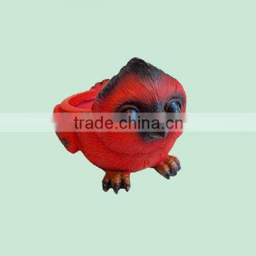 beautiful handmade fancy resin red owl shaped tip jar for money