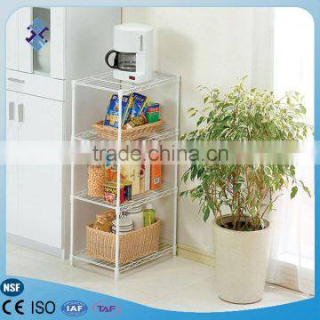 4-Layer elegant white steel shelves / pantry metal shelving