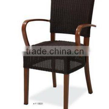 Rattan wicker hotel garden outdoor patio backyard armless chair Armless wooden handrail rattan chair