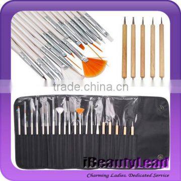 20pcs PU bag nai art brush set nail drawing brush dotting pen