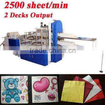 Fastest 2500 Piece Italy Design Embossing Printing Automatic High Speed Cocktail Napkin Machine