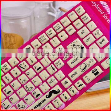 glow in the dark keyboard luminous puffy sticker