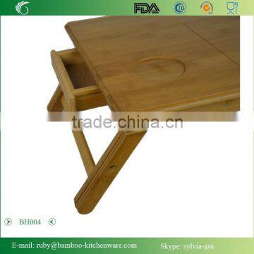 BH004/Light Folding Laptop Versatile Bamboo Serving Table Bed Tray With Long Leg photo-5