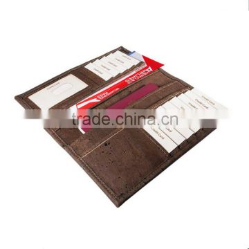 Eco green leather purse cork passport wallet with rfid and card holders