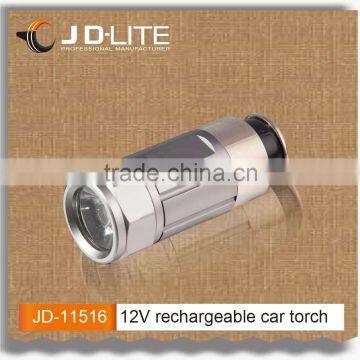 12V rechargeable car flashlight Plugs into car socket directly for charging mini flashlight