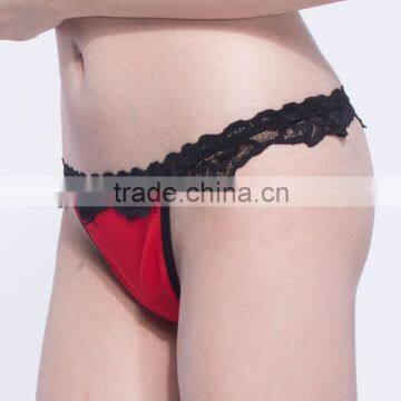 Black Lace Border Sexy Transparent Thong