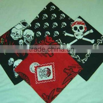 Custom Printed Cotton Bandana with Skull Designs