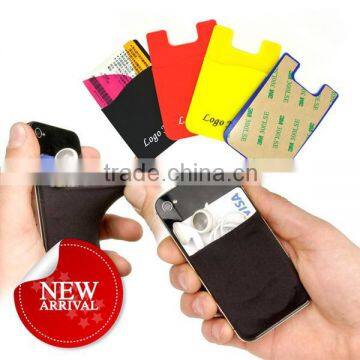 colorful newest smart sticker holder silicone cell phone card holder