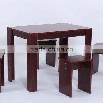 E1 Melamine MDF Dining Table With Easy Style Stools photo-4