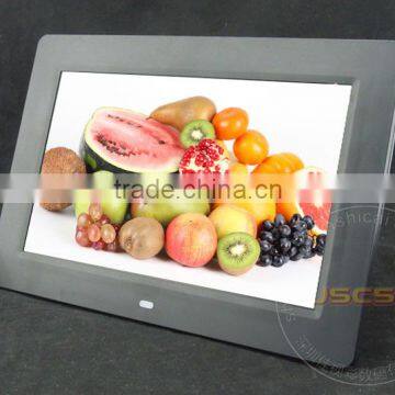 Promotional new front loud speaker 10 inch digital photo frame support motion sensor for advertising