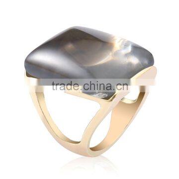 Alibaba women jewelry accssories big black colorful cubic zirconia gold ring for engagement party