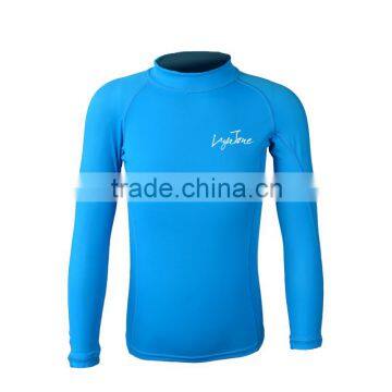 blue slim rash guard swimsuit