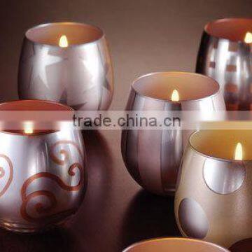 Holiday Painted Votive Candle Holder