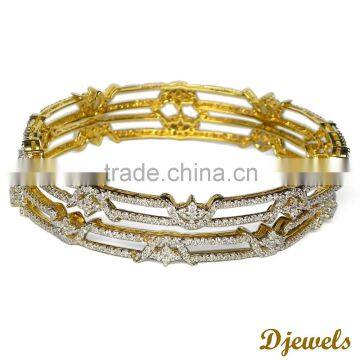 14K Gold Diamond Bangles, Designer Gold Jewellery, 2014 Dimaond Bangles
