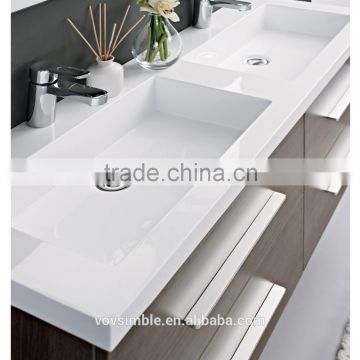 Popular decoration solid surface cream wash basin