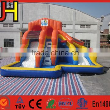 Commercial Splash Island Inflatable Water Slide with Pool For Sale