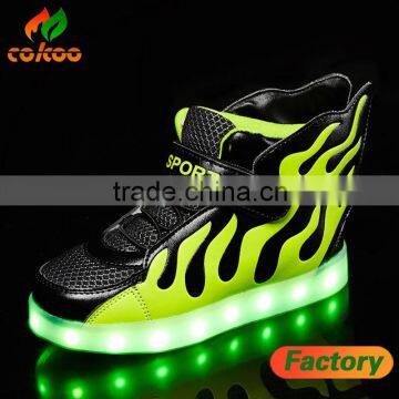 led shoes Charming Flat Lace Up Comfortable kids Led Shoes With PU Wings