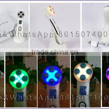 Facial RF/EMS and 6 Colors LED Therapy Skin Scrubber Face Use Beauty Equipment