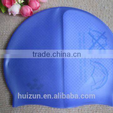 2014 Wholesale Blue Silicone Swimming Cap