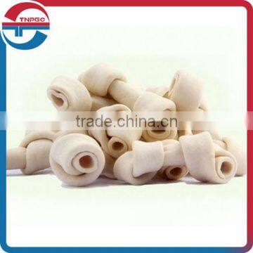 High Quality Rawhide knotted bone dog chews, Dog chews bleached rawhide knotted bone, Natural Rawhide twsit dog dental chews