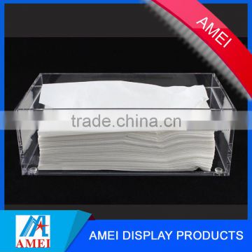 Factory manufacturing square acrylic tissue box holder wholesale / acrylic napkin box