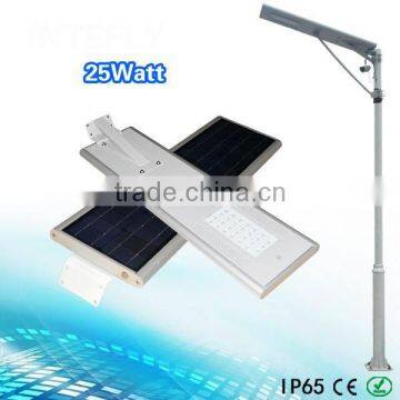 20W All In One Solar Street Light Mono Panel Li-ion Battery LED Lamp All in One