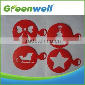 Free sample available Christmas holiday decoration plastic coffee stencils