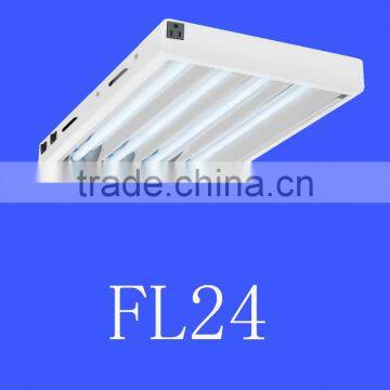 China Factory Wholesale Price hydroponics energy saving T5 HO fluorescent 2ft 24watt 4tube / 4lamp aluminum grow light fixture