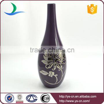 Electroplated Sliver Flower Design Outdoor Decorative Vases photo-3