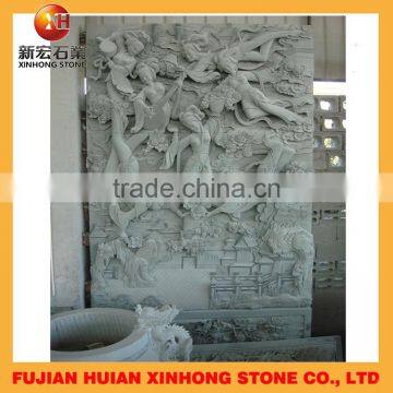 Elegant stone wall relief sculpture of fairy