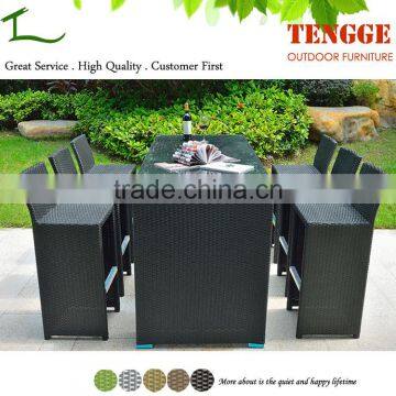 Latest trendy outdoor rattan furniture bar table set