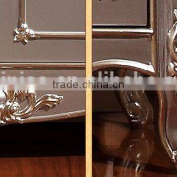 Luxury European Style Bookcase, New Classic Silver Hand Carved Bookshelf, Simple Design Wooden Book Cabinet (BF01-ML015) photo-6