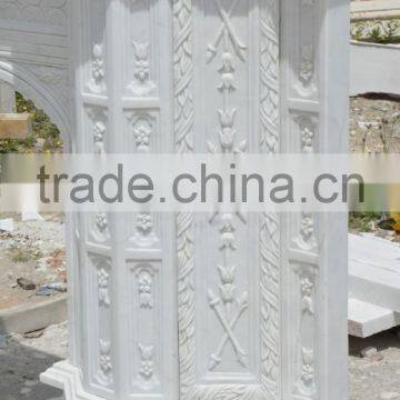 Classical Indoor Decorative White Marble Fireplace Mantel photo-3