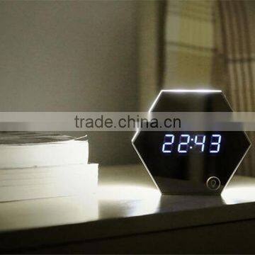 Mirror Alarm Clock Multi Function Image Digital Alarm Clock Thermometer Alarm Clock LED Mirror Nightlight Clock photo-5