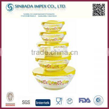 A8005D2 Daily use Product, Light Color 5 PCS Glass Bowl Set