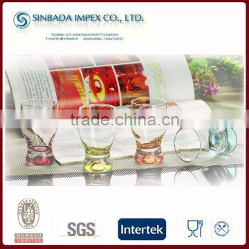 6pcs drinking water glass with colors on bottom