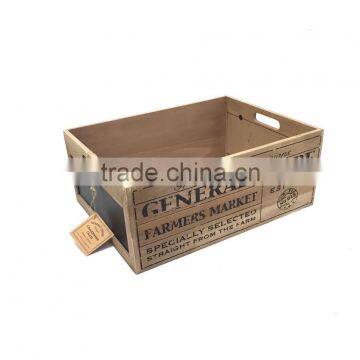 Товарная Гарантия. Складываемые деревянные торговые ящики с черной поверхностью отгорания и доской для мелкой росписи photo-3