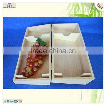 Small Custom Unfinished Rustic Hinged Wooden Box photo-6