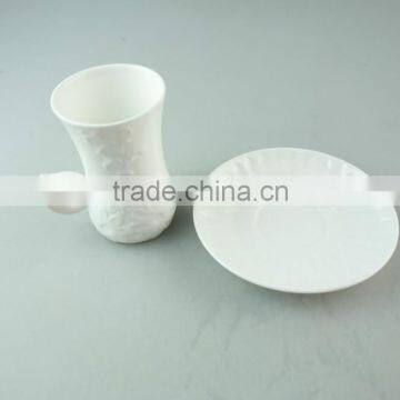 Cheap Beautiful Shape Porcelain Coffee Tea Set Tableware Cup and Saucer photo-2