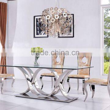 Glass Top Hotel Dining Table Set With Chairs New Design photo-2