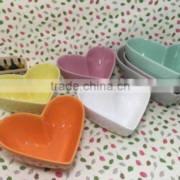 Stocked Heart Shape Sala Bowl,ceramic Soup Bowl for Microwave Oven photo-4