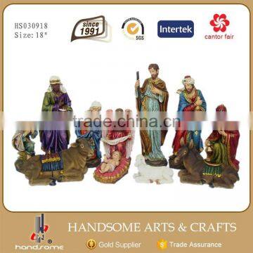 8 Inch Resin Craft Religious Items Child Theme Christmas Nativity Scene Crib Set photo-5